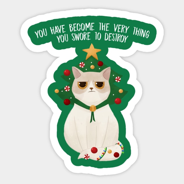 Christmas tree cat Sticker by Khatii